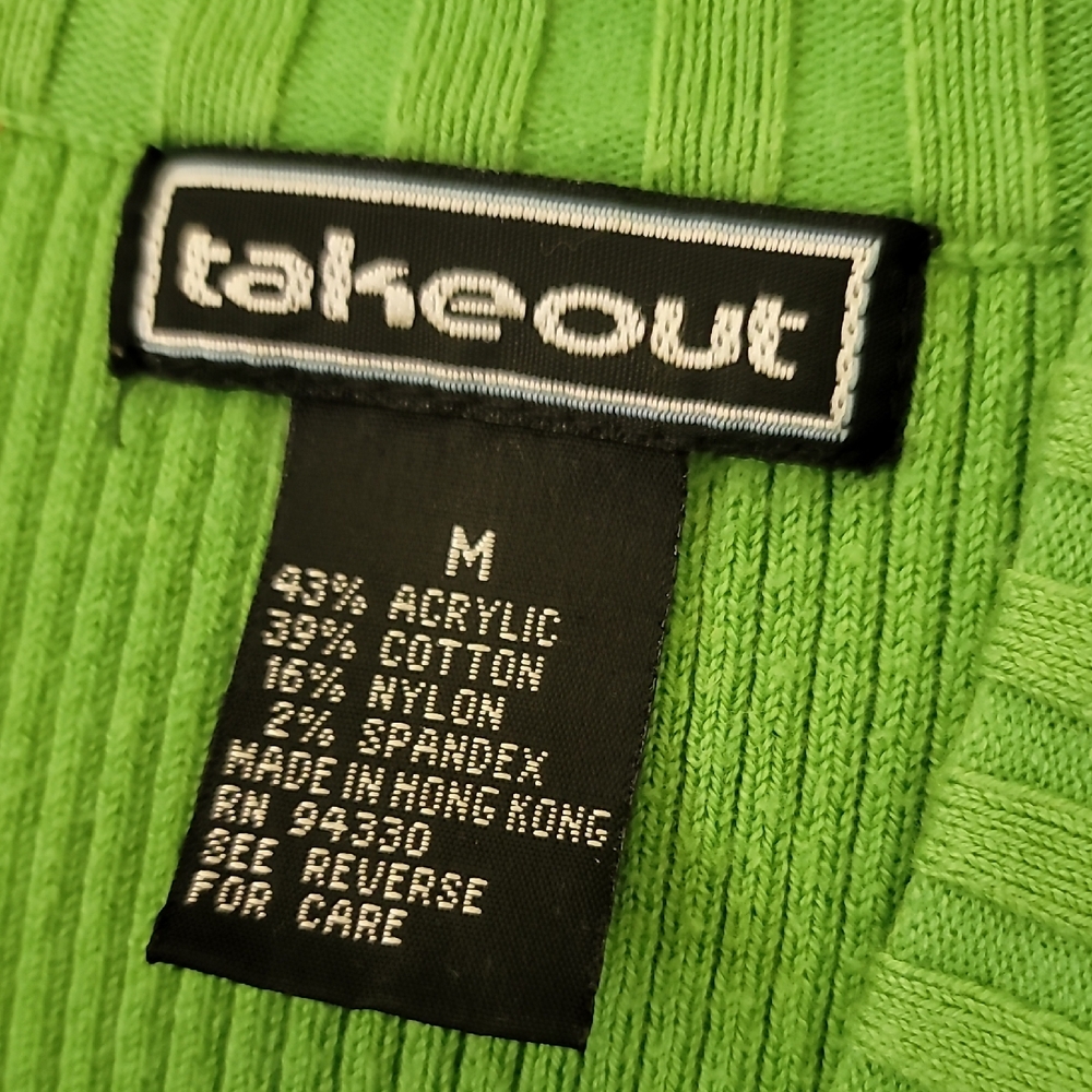 Green Ribbed Pinup Style Cartigan Sweater - Picture 12 of 12